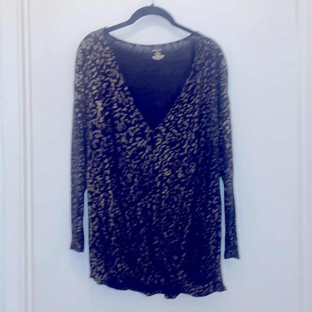 - Jennifer Lopez cheetah print gold dot texture wrap front blouse 14